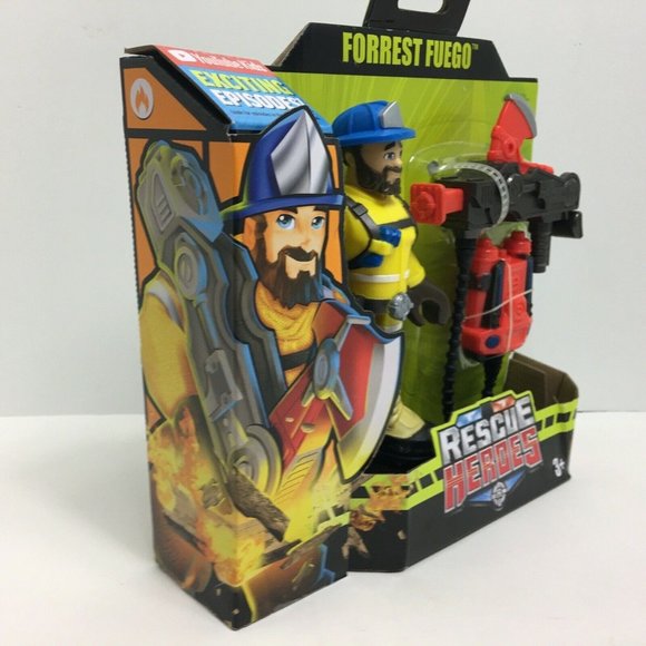 Rescue Heroes Forrest Fuego 6" Action Figure Accessories Fisher Price Youtube - Picture 3 of 12